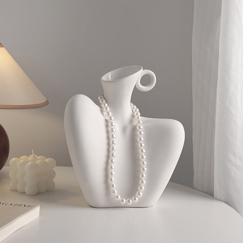 Vase ceramic living room home TV cabinet ornaments (clavicle vase)