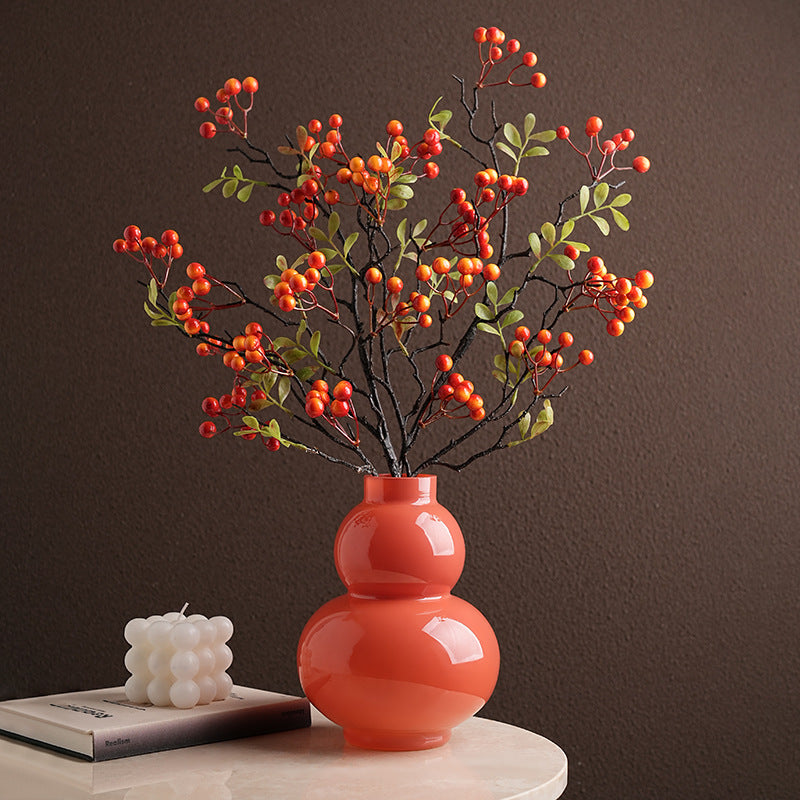 Cream style vase ornaments living room high-end creative glass gourd hydroponic flower table decorations