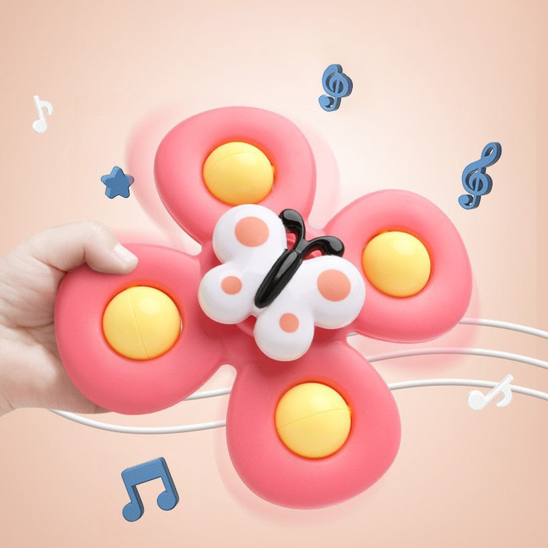 3-Piece Spinner Toy With Suction Cup