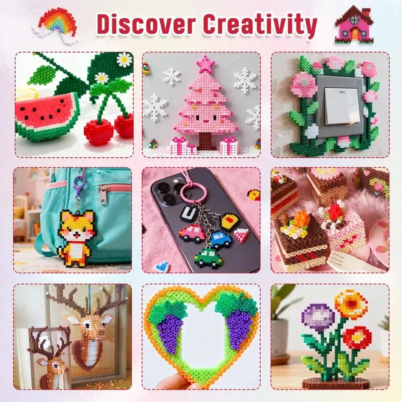 💘🎨 24 & 48 Colors Fuse Beads Kit – 28,000 PCS (2.6mm) 🧩