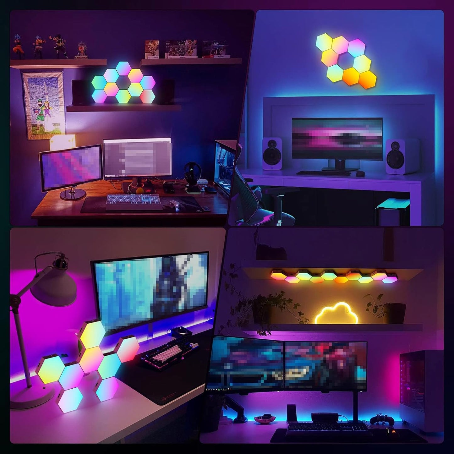 🛑Hexagonal Smart LED Wall Lamp with Remote Control🌈