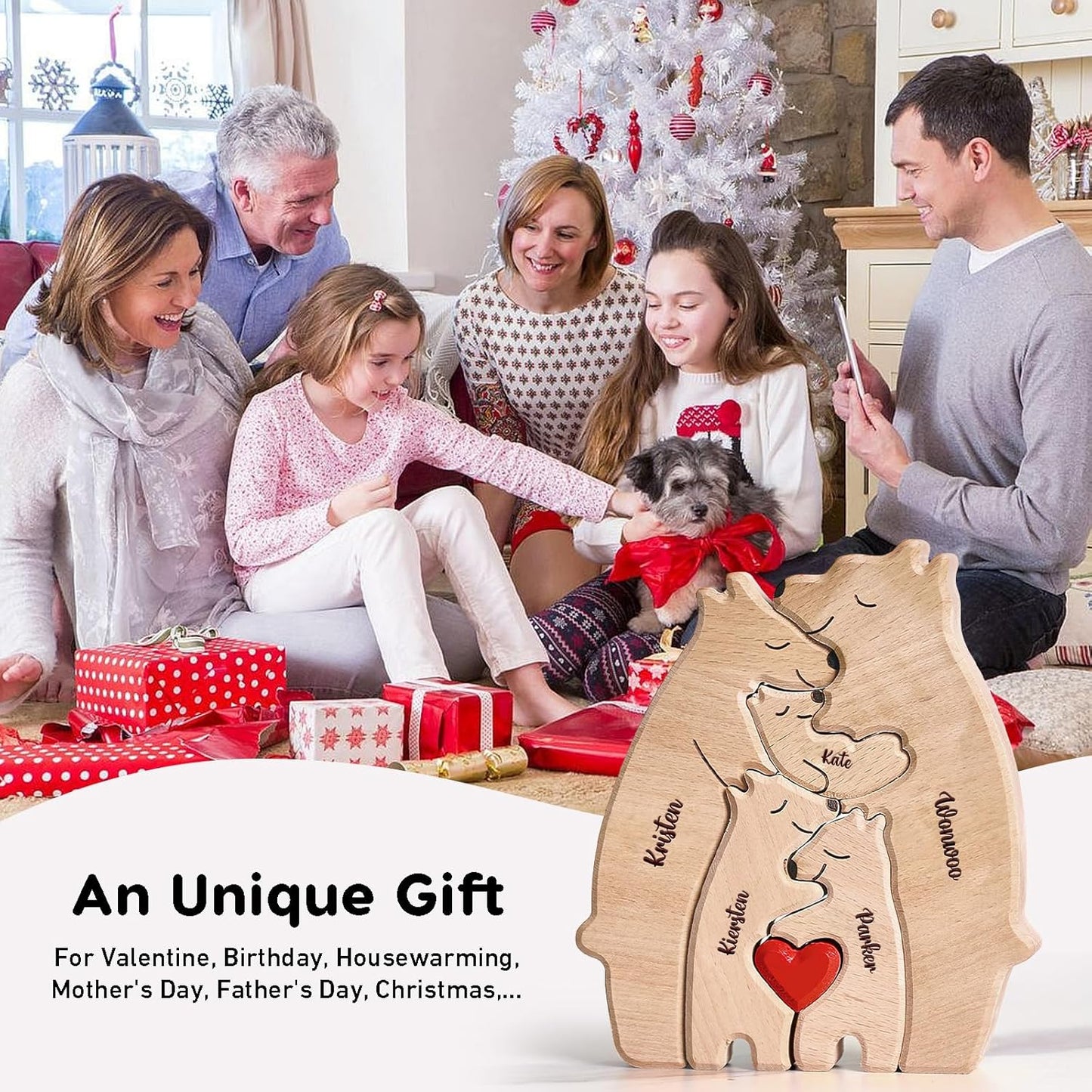 🐻🦊A gift for the whole family 🎁personalized wooden bear jigsaw puzzles