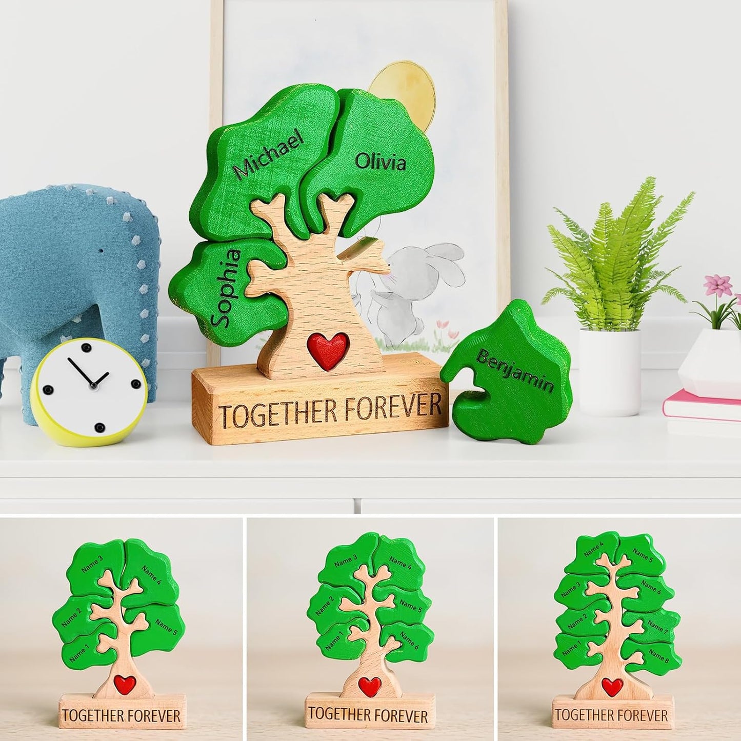 🐻🦊A gift for the whole family 🎁personalized wooden bear jigsaw puzzles