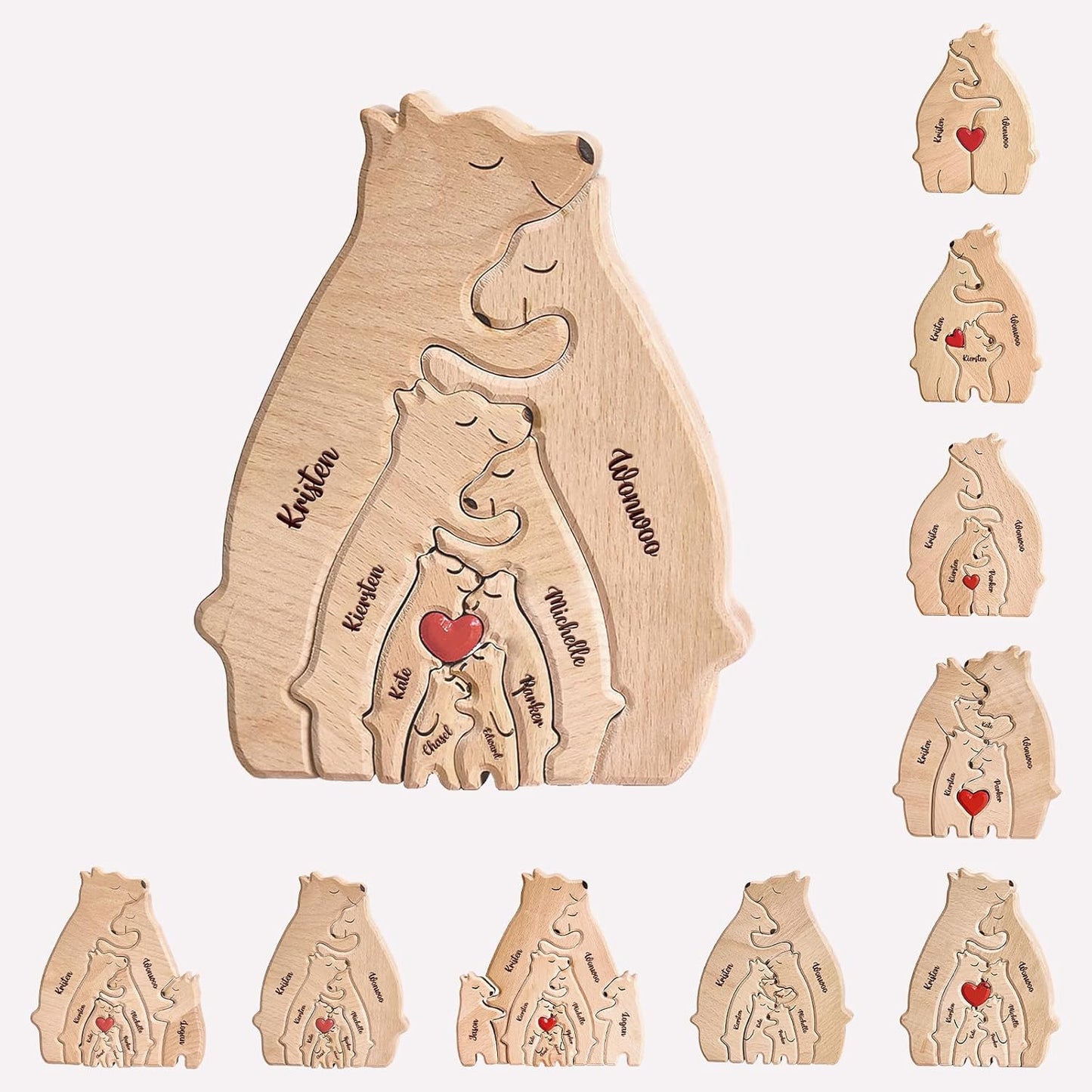 🐻🦊A gift for the whole family 🎁personalized wooden bear jigsaw puzzles