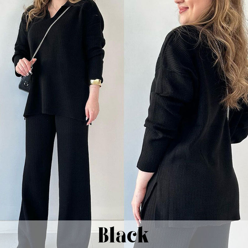 🎁This Week's Special Price $49.99💥V-Neck Casual Slit Knitted Two-Piece Set