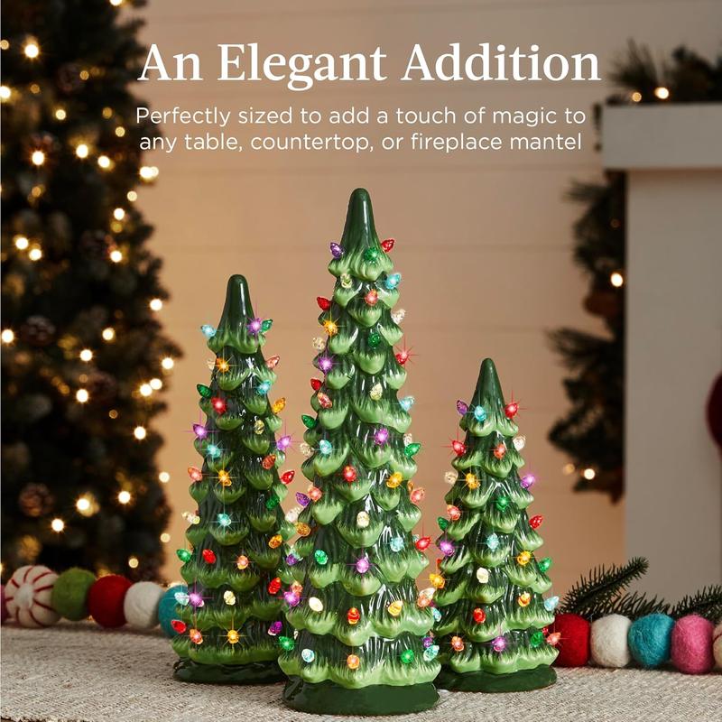 🎄Retro Hand-Painted Tabletop Christmas Trees with Timer