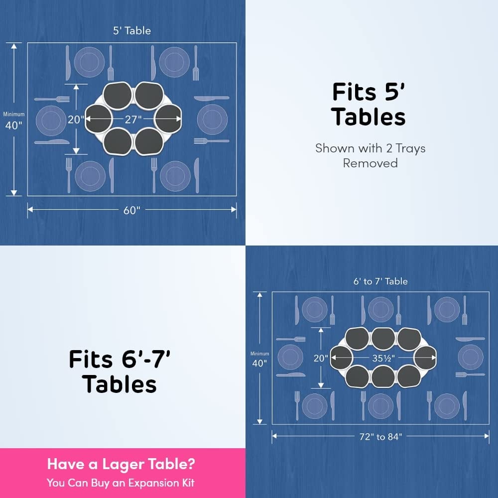 🦞Great Gift for Parties and Get Togethers 🦀- Expandable Turntable Tray