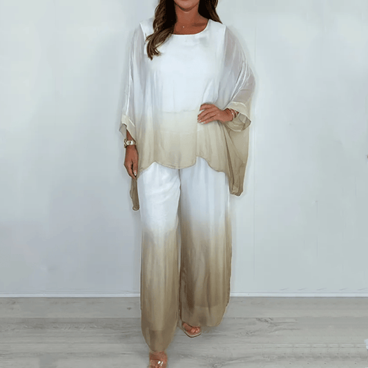 ✨Mesh Mix Dip Dye Loose Flowy Top and Pants Set
