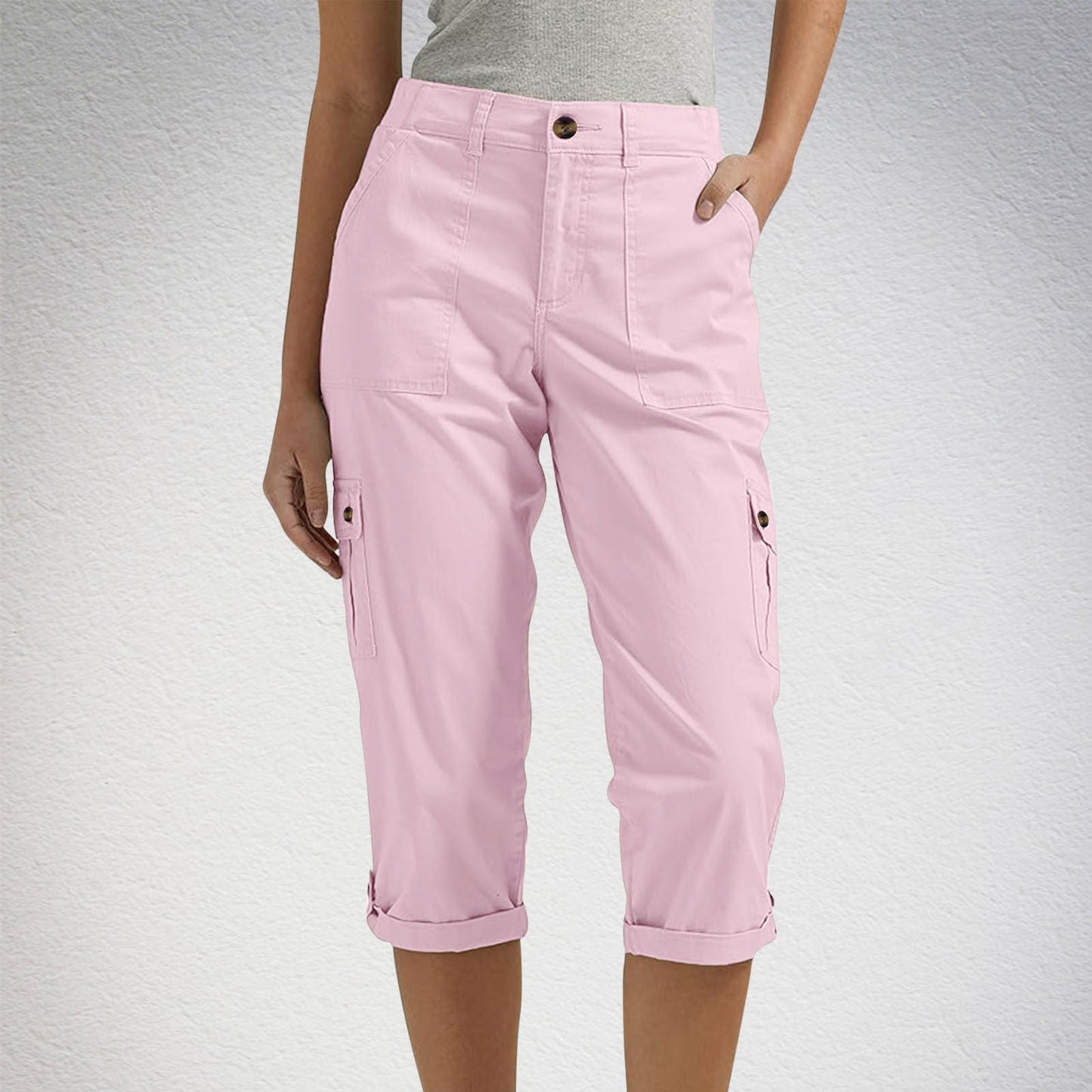 Women's Solid Color Comfortable Cropped Trousers