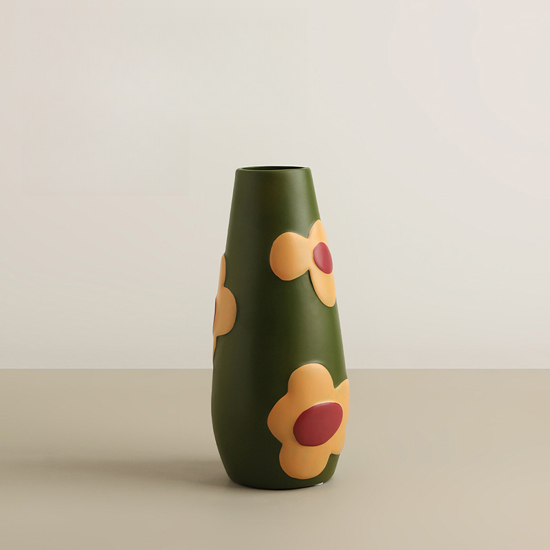 Painted Pottery Hand-Painted Vase - Large Flower