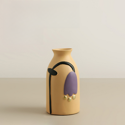 Painted Pottery Hand-Painted Flower Vase-Tulip