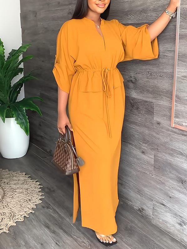 💃Summer casual side slit work dress