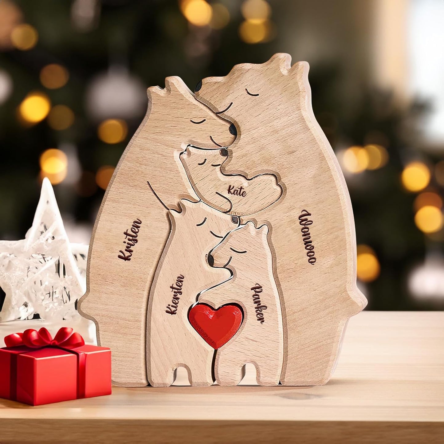 🐻🦊A gift for the whole family 🎁personalized wooden bear jigsaw puzzles
