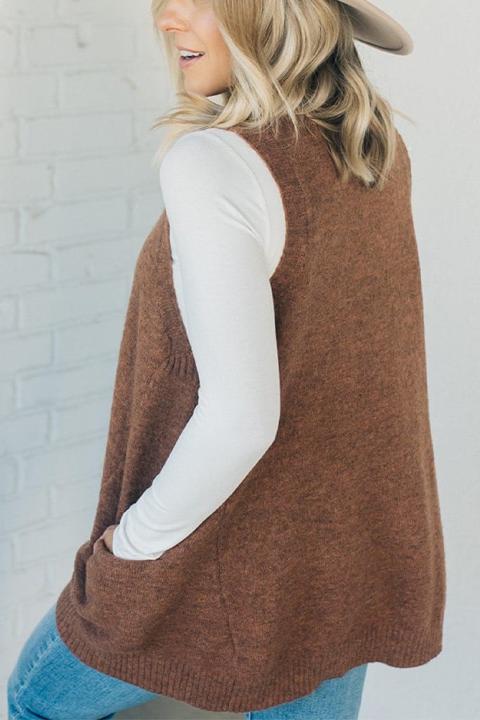 Cozy Pocket Sweater Vest-Buy 2 Free Shipping