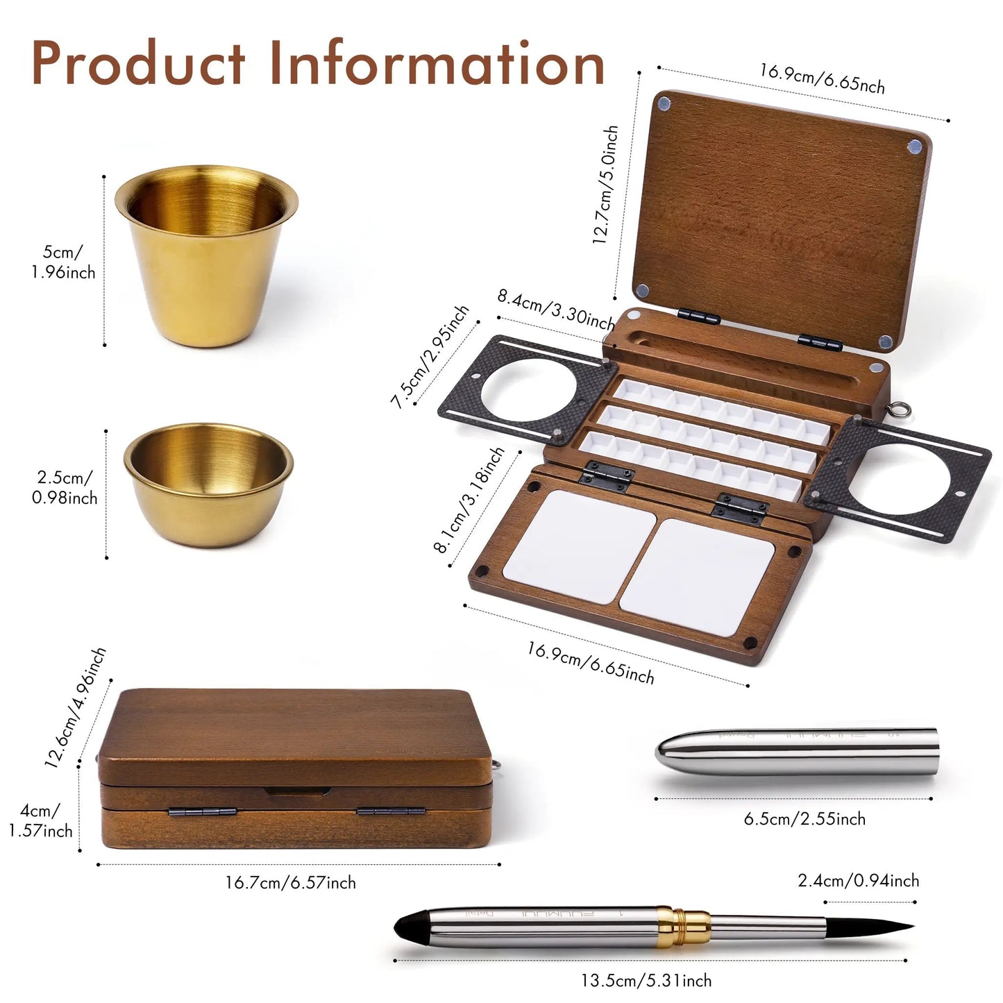 Portable 24-Well Watercolor Palette Set | Includes Travel Brush & Multi-Use Straps, Perfect for Outdoor Painting