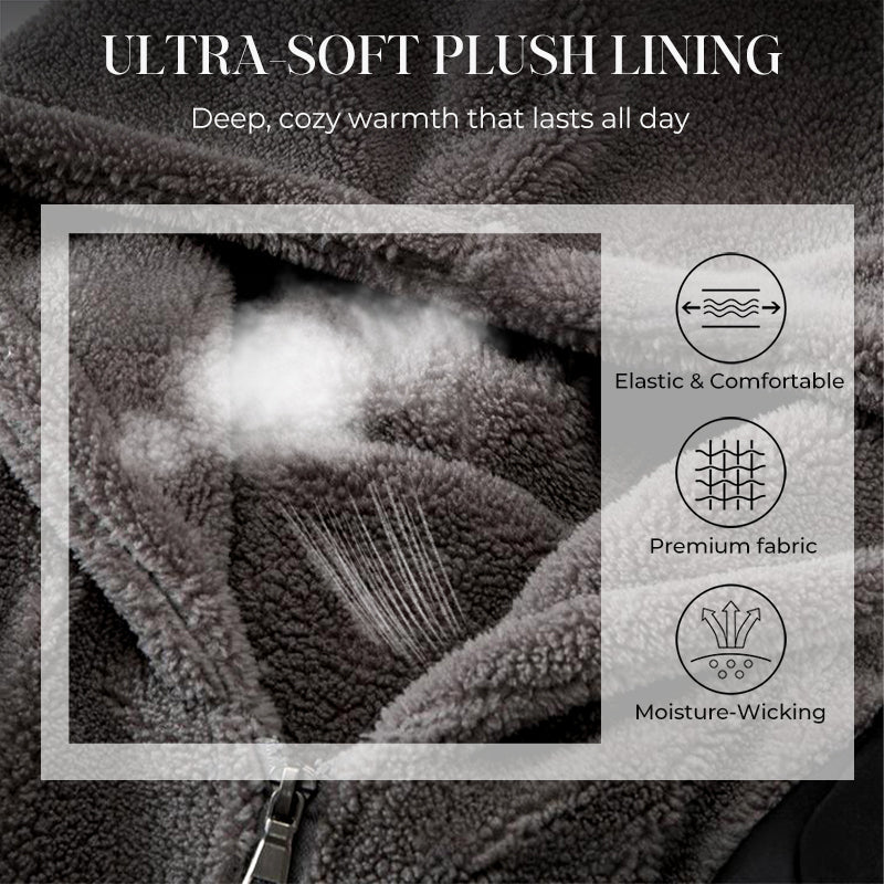 Men’s Cold-Resistant Windproof Thermal-Lined Hooded Coat