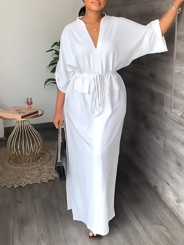 💃Summer casual side slit work dress