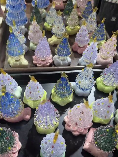 🎅Handmade Glass & Ceramic Rotatable Christmas Tree Ornament 🎄