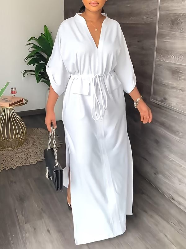 💃Summer casual side slit work dress