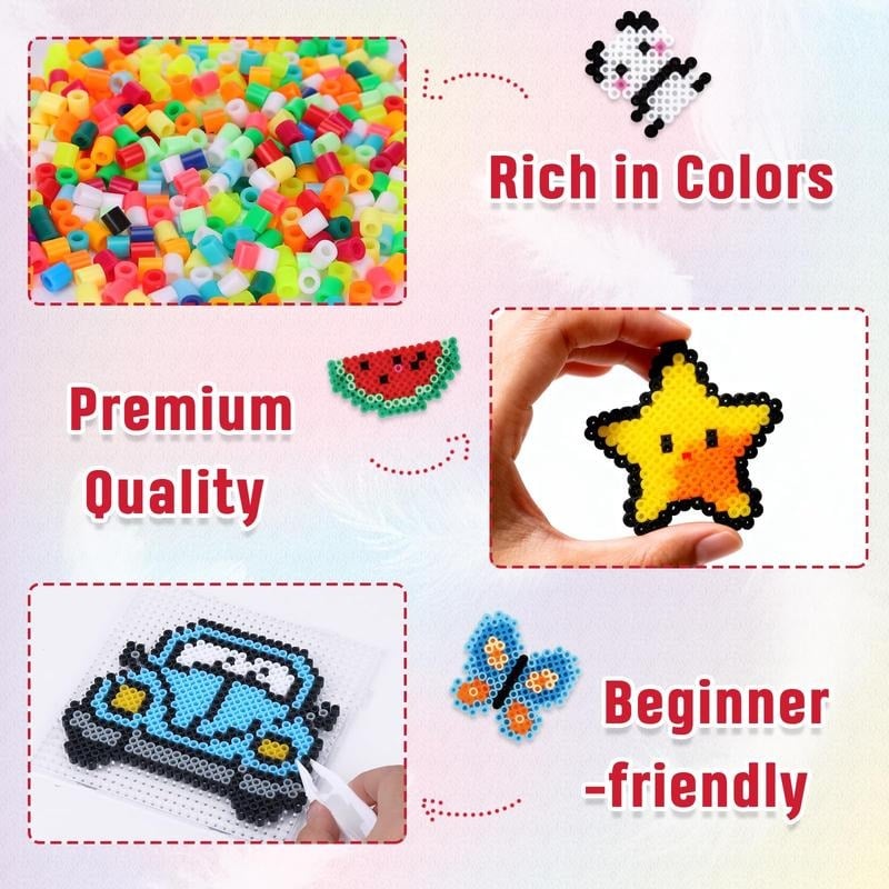 💘🎨 24 & 48 Colors Fuse Beads Kit – 28,000 PCS (2.6mm) 🧩