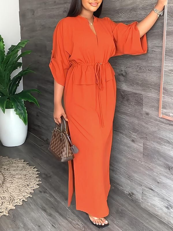 💃Summer casual side slit work dress