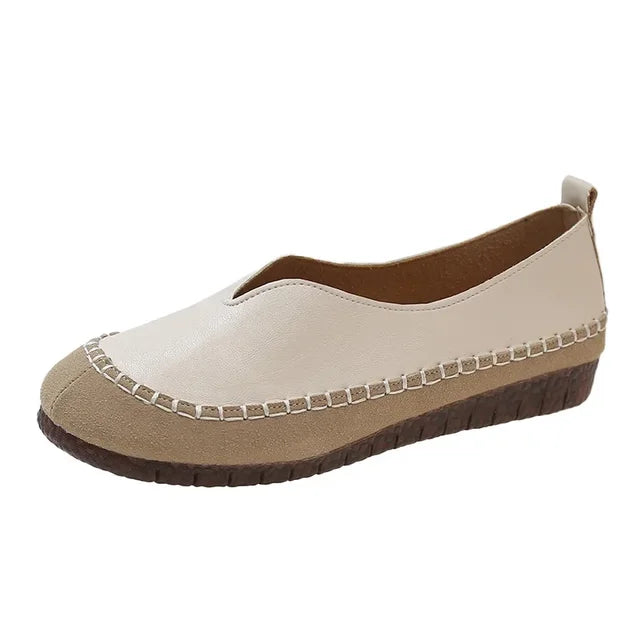 🎁This Week's Special Price $29.99💥Women's casual round toe shallow flat bottom comfortable soft leather loafers