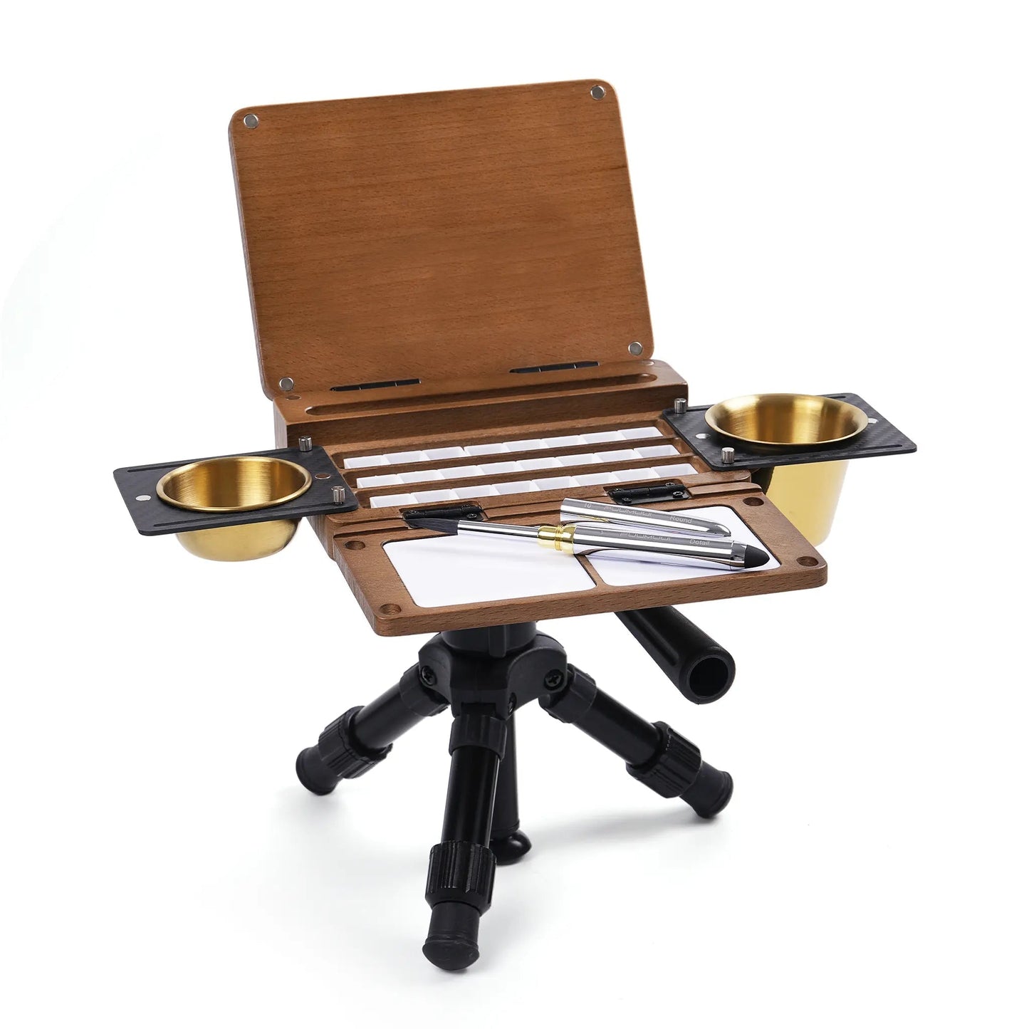 Portable 24-Well Watercolor Palette Set | Includes Travel Brush & Multi-Use Straps, Perfect for Outdoor Painting