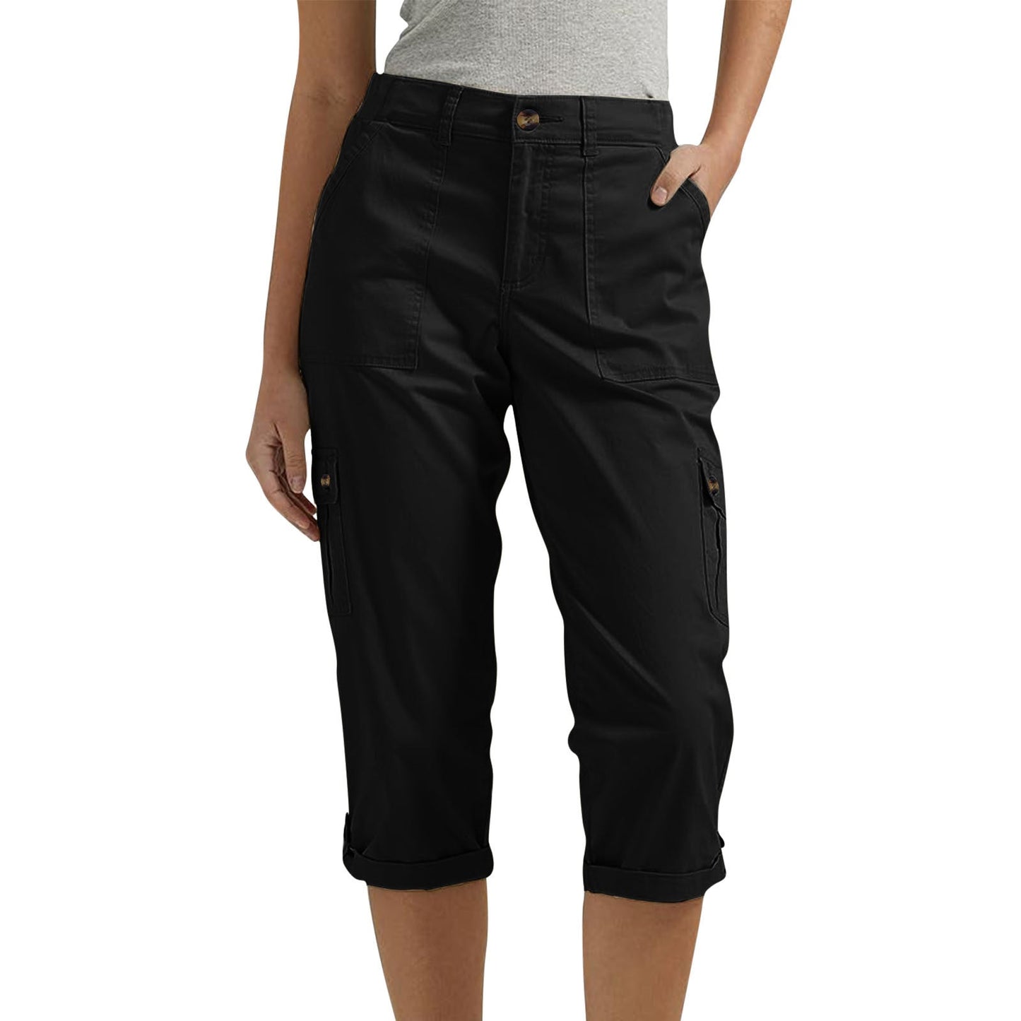 Women's Solid Color Comfortable Cropped Trousers