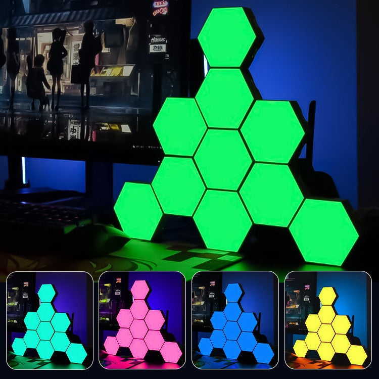 🛑Hexagonal Smart LED Wall Lamp with Remote Control🌈